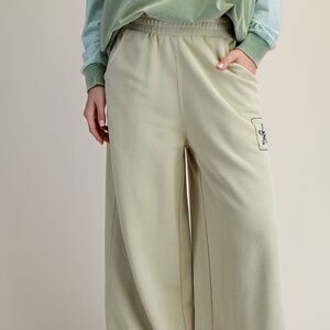 EASEL TERRY KNIT PANTS - MATCHA LATTE -